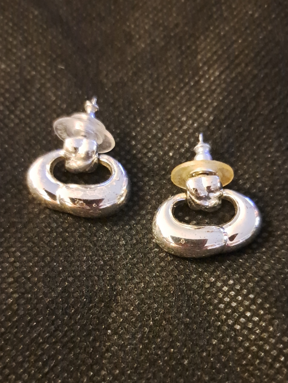 Polished Silver Loop Drop Earrings - Sleek Women's Studs